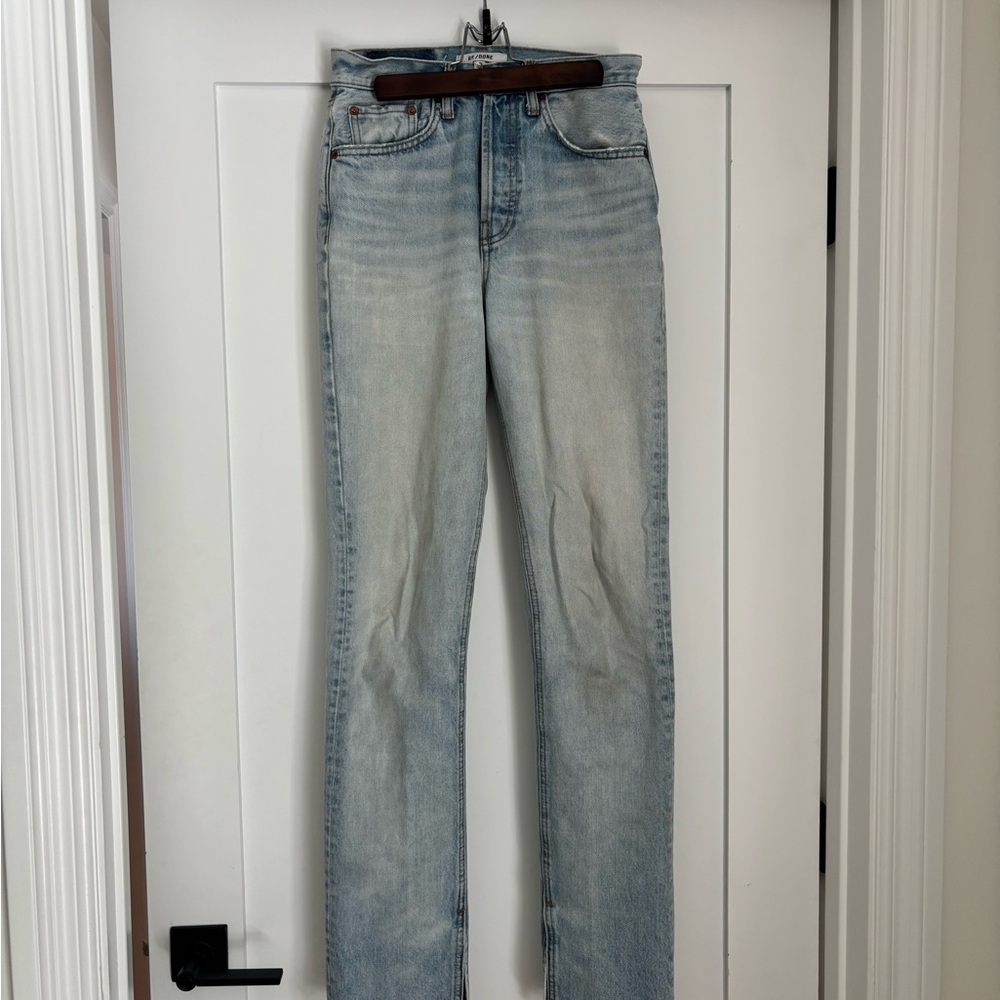 90s Re/Done Washed Light Blue High Waist Straight Leg Jeans